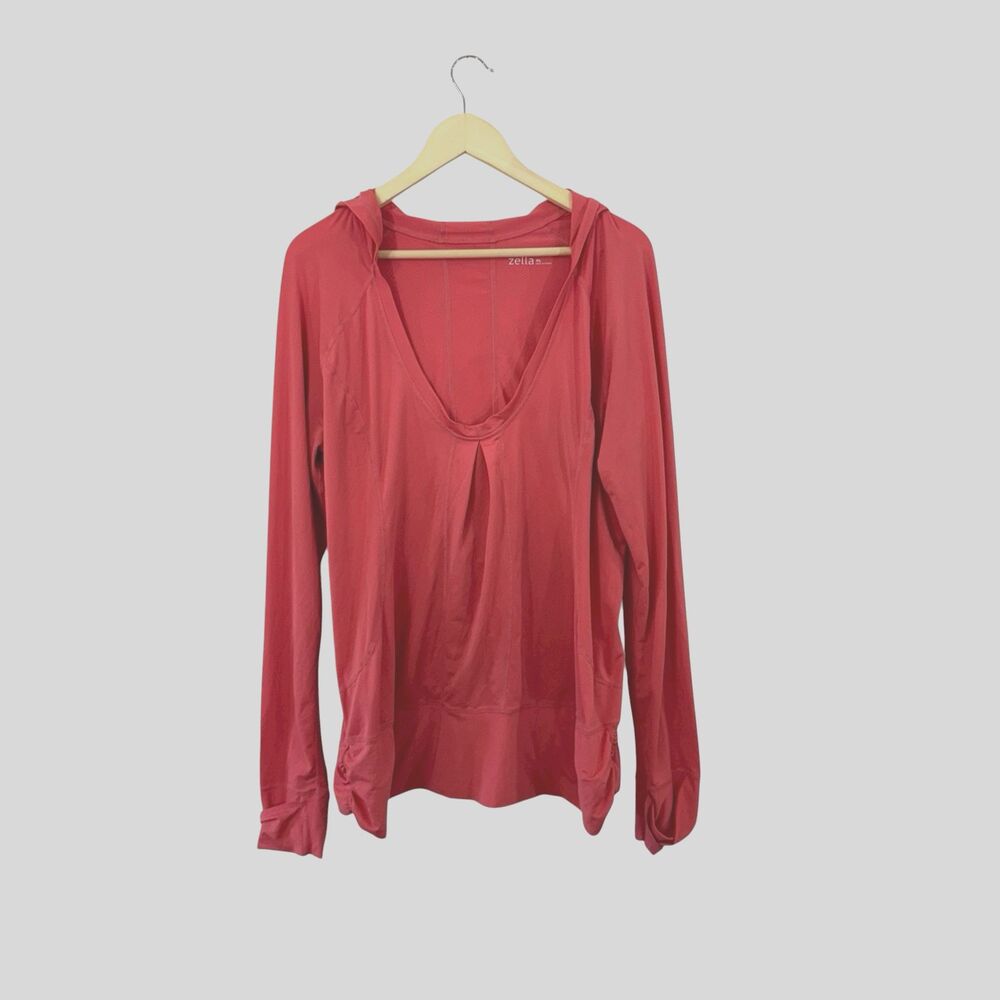 Zella X-Large Top Pullover Stretch Athletic Watermelon Hooded Womens READ